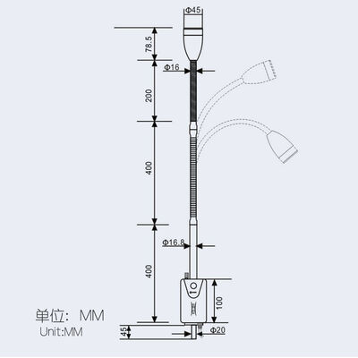 Hospital Medical Clinic Dental Exam Lamp Wall Mounted Stand Mobile LED Examination Lamp