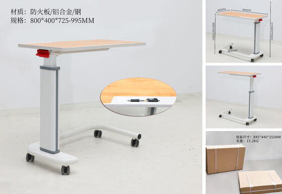 Mobile Adjustable Hospital Medical over bed table