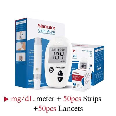 Accurate Blood Glucose Meter Blood Glucose Monitor Blood Sugar Meter with 50 test Strips & 50 Sterile Lancets