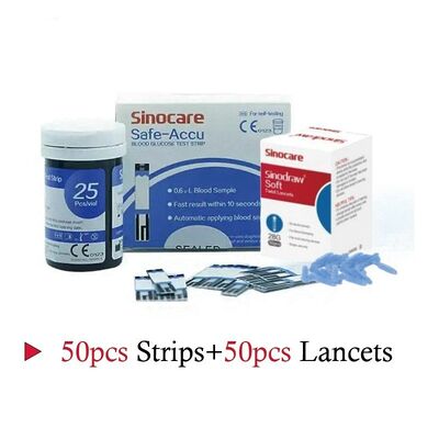 Accurate Blood Glucose Meter Blood Glucose Monitor Blood Sugar Meter with 50 test Strips & 50 Sterile Lancets